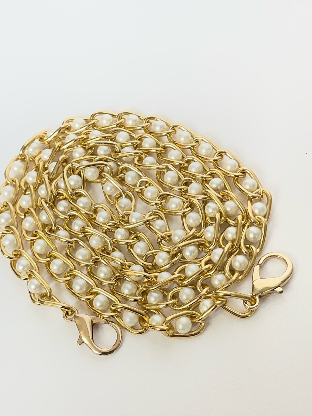 Unbranded Gold Tone Faux Pearl Chain | Bag Strap | Accessory